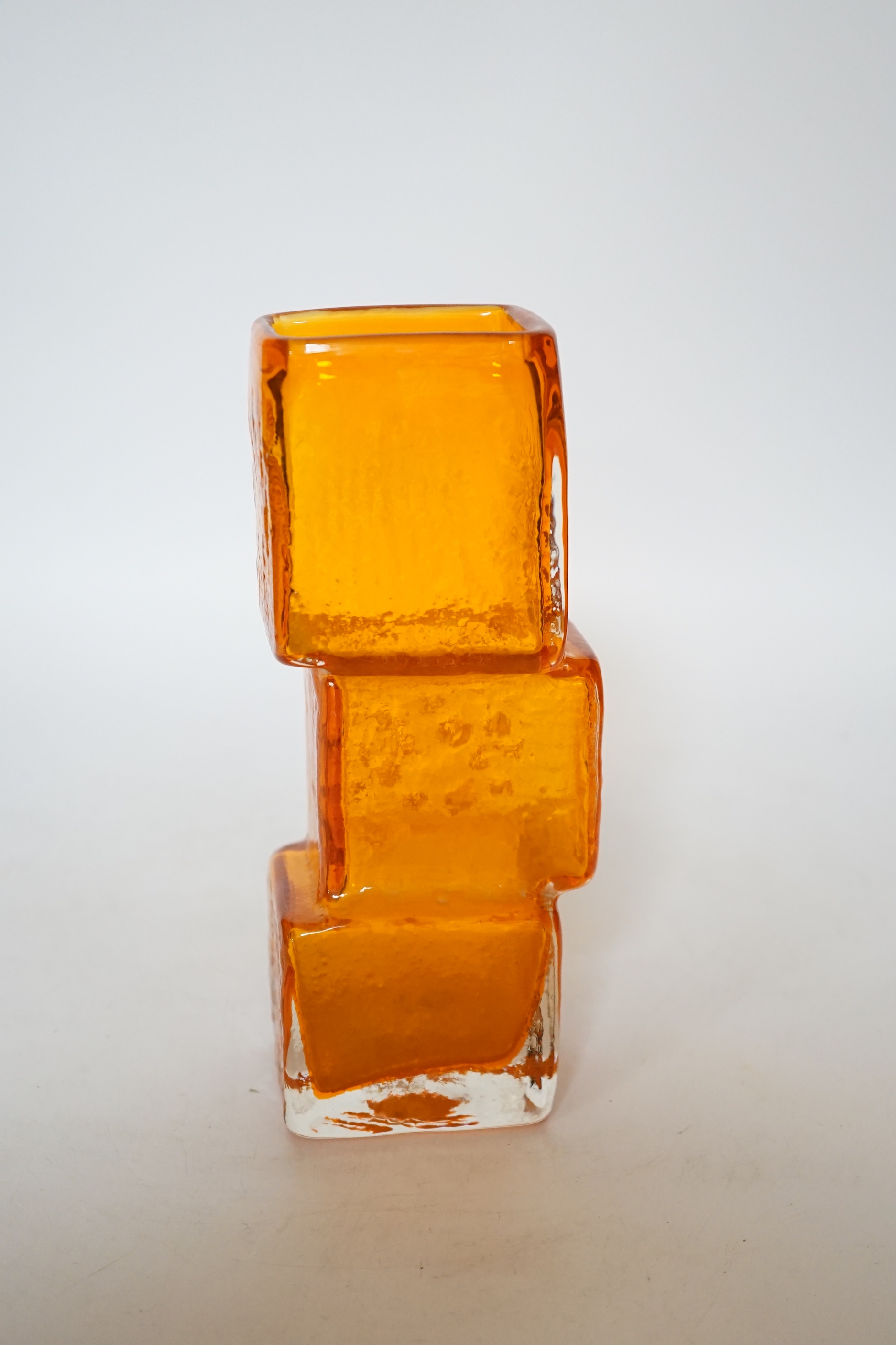 A Whitefriars ‘Drunken Bricklayer’ vase in tangerine, 22cm high